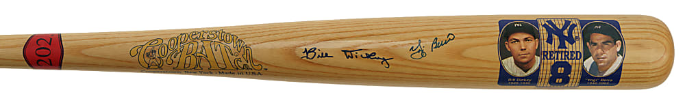 Bill Dickey and Yogi Berra Dual-Signed Cooperstown Bat