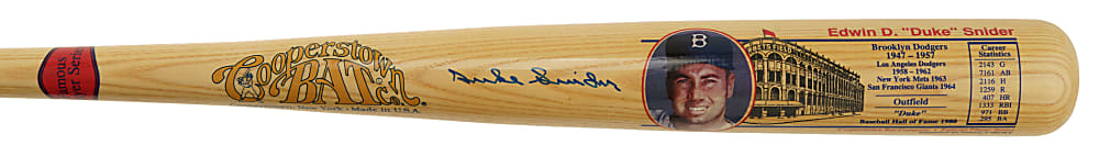 Duke Snider Signed Cooperstown Bat