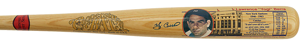 Yogi Berra Signed Cooperstown Bat