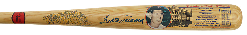 Ted Williams Signed Cooperstown Bat - JSA