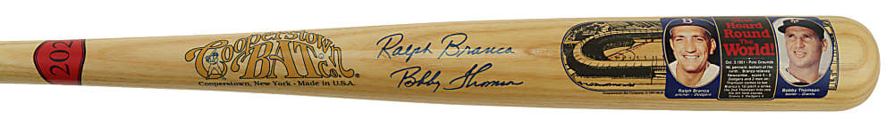 Bobby Thomson and Ralph Branca Cooperstown Bat