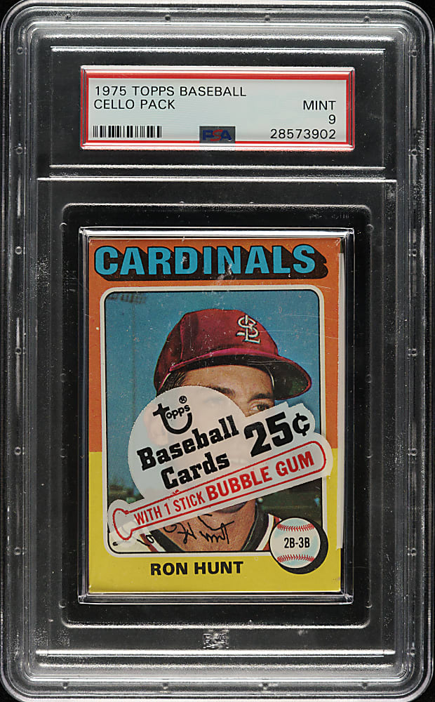 1975 Topps Unopened Cello Pack PSA MINT 9