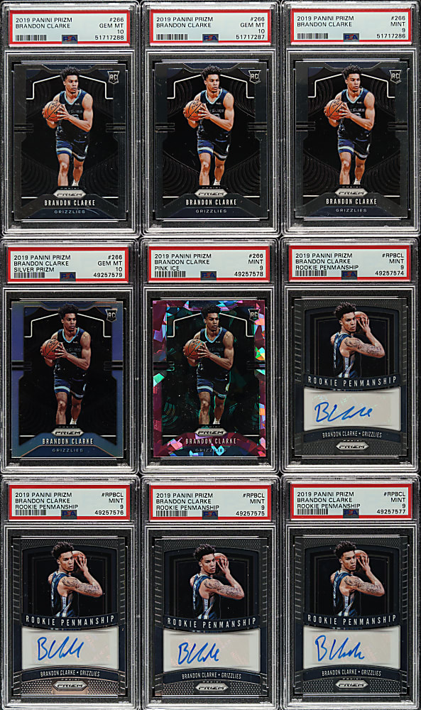 2019-2020 Panini Prizm Basketball Brandon Clarke Rookie PSA-Graded Collection (9)