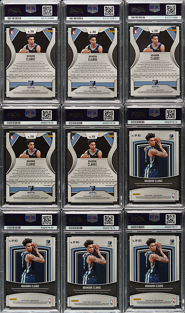 2019-2020 Panini Prizm Basketball Brandon Clarke Rookie PSA-Graded Collection (9)