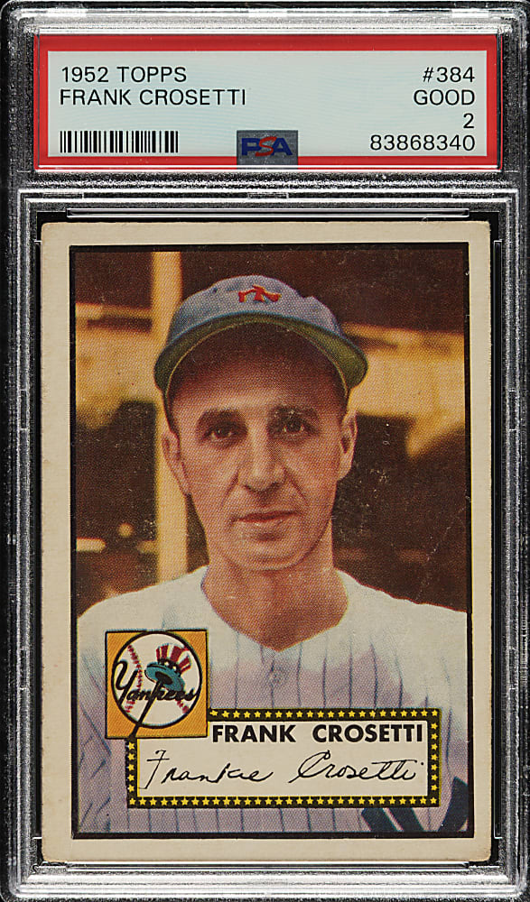 1952 Topps #384 Frank Crosetti High Number PSA GOOD 2