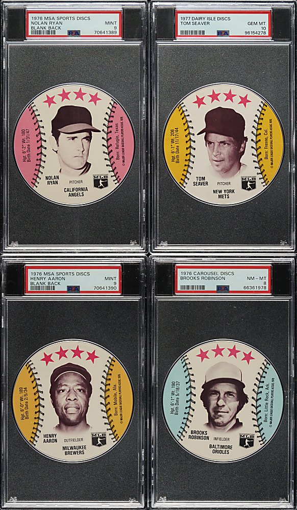 1976 to 1978 Carousel, Saga, and Dairy Isle Discs Hall of Fame and Star PSA-Graded Collection (16)