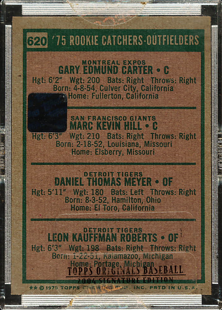 2004 Topps Original Signature Edition 1975 Topps #620 Gary Carter Rookie #1/1 Buyback