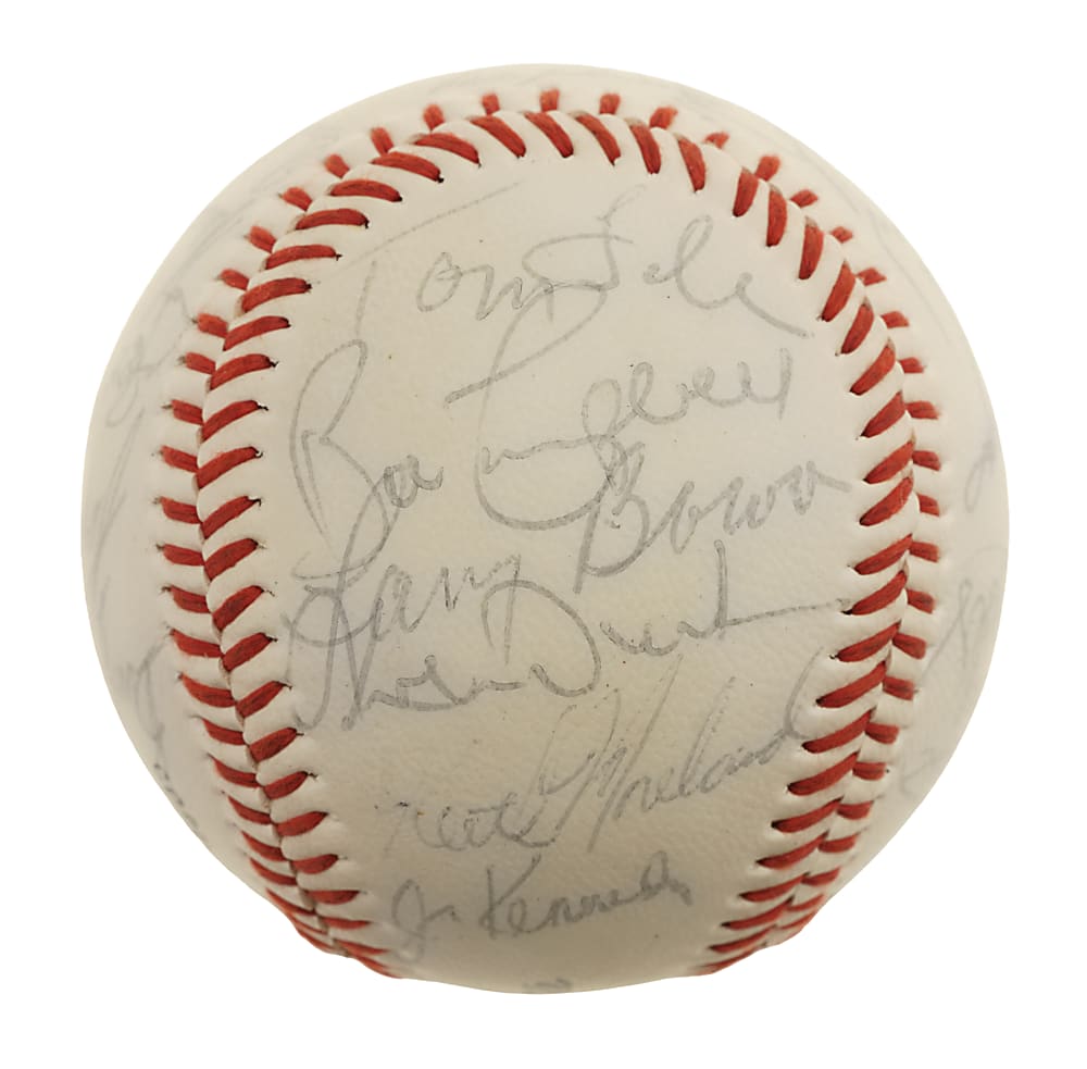 1982 Chicago Cubs Team-Signed Baseball - Ryan Sandberg Rookie Year