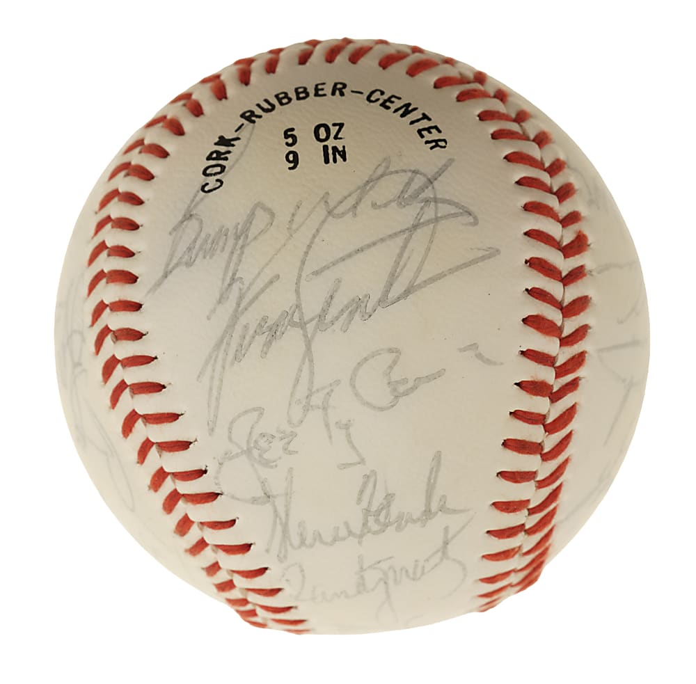 1982 Chicago Cubs Team-Signed Baseball - Ryan Sandberg Rookie Year