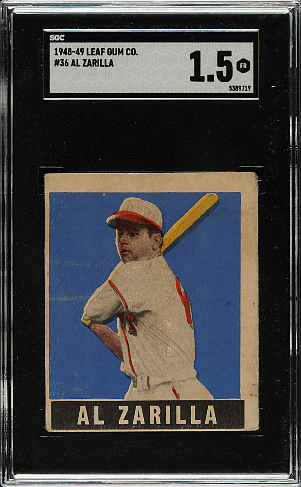 1948-1949 Leaf #36 Al Zarilla Short Short Print SGC FAIR 1.5