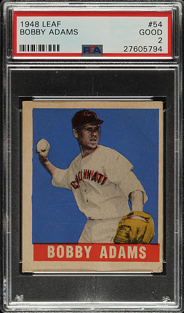 1948-1949 Leaf #54 Bobby Adams Short Print PSA GOOD 2