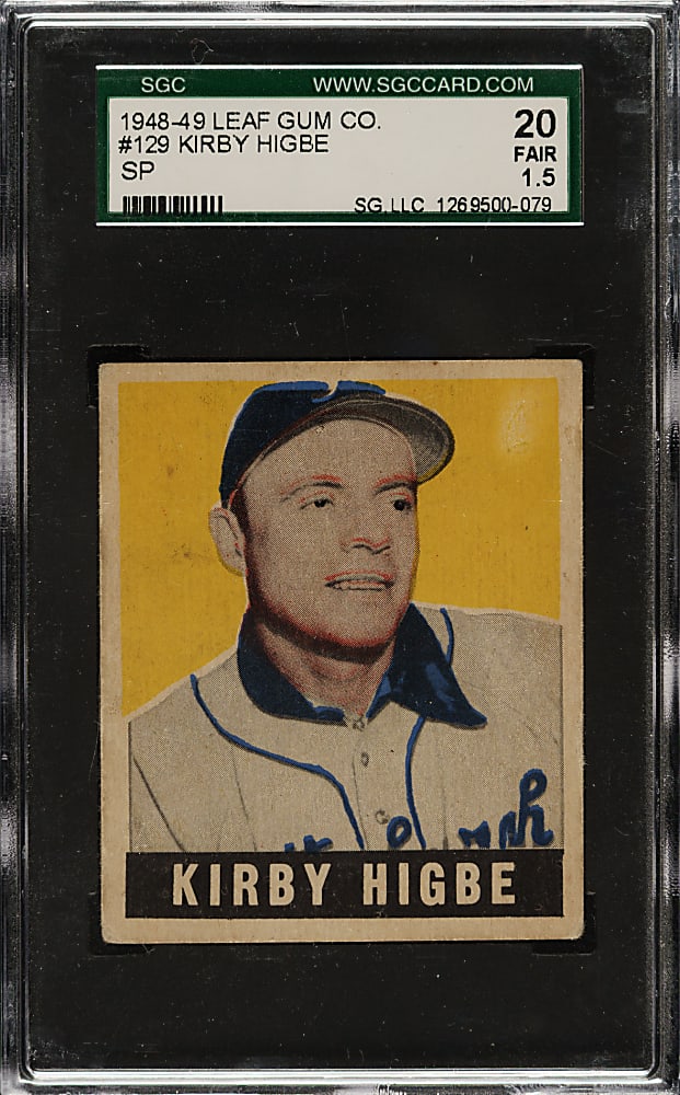 1948-1949 Leaf #129 Kirby Higbe Short Print SGC FAIR 20