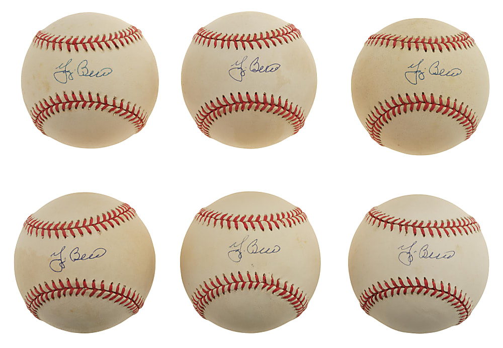 Yogi Berra Single-Signed Baseball Collection (6) - PSA/DNA