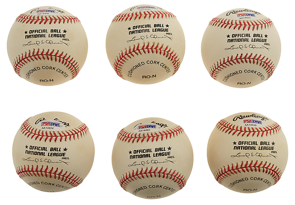 Greg Maddux Single-Signed Baseball Collection (6) - PSA/DNA