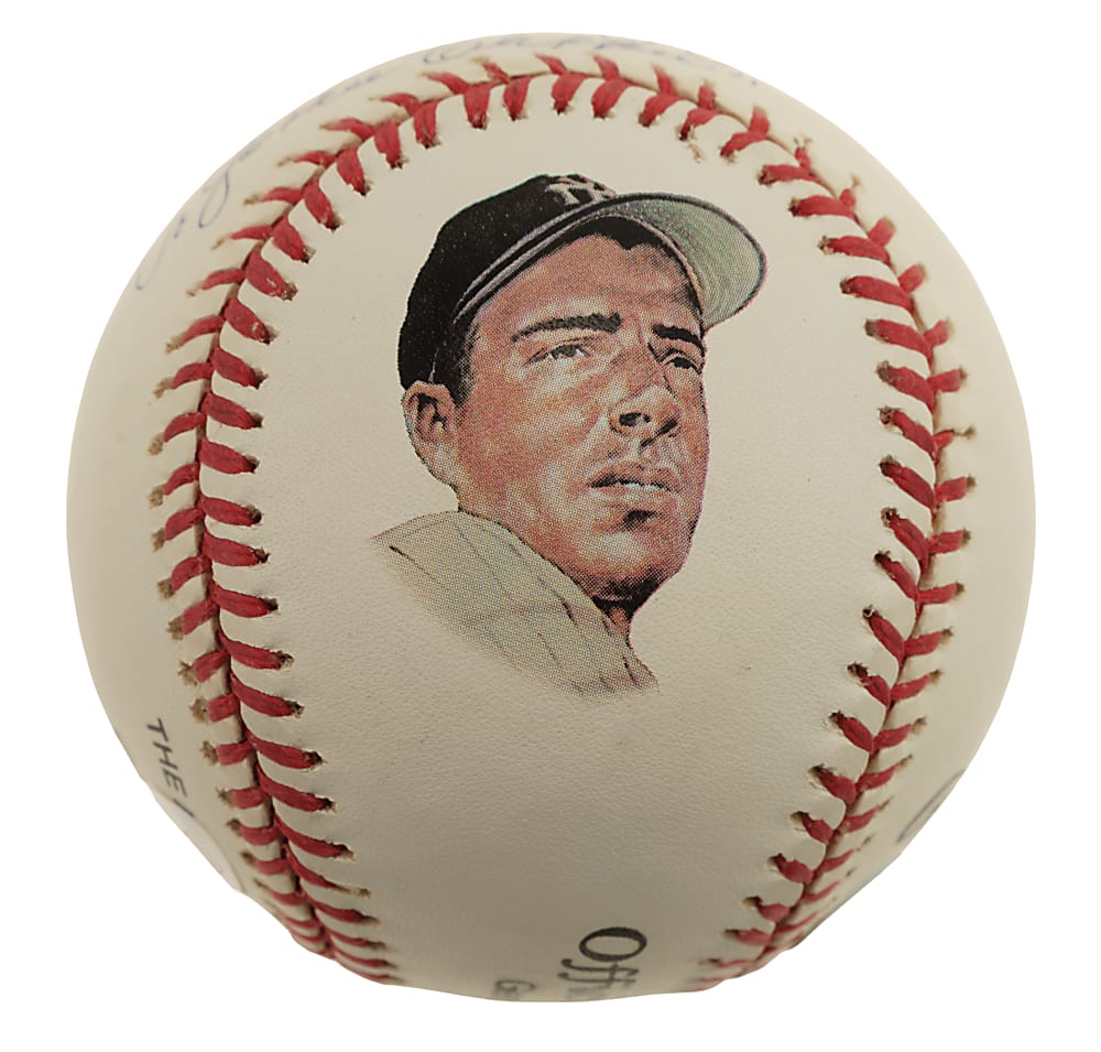 Joe DiMaggio Single-Signed Portrait Baseball with "Yankee Clipper" Inscription PSA/DNA MINT 9