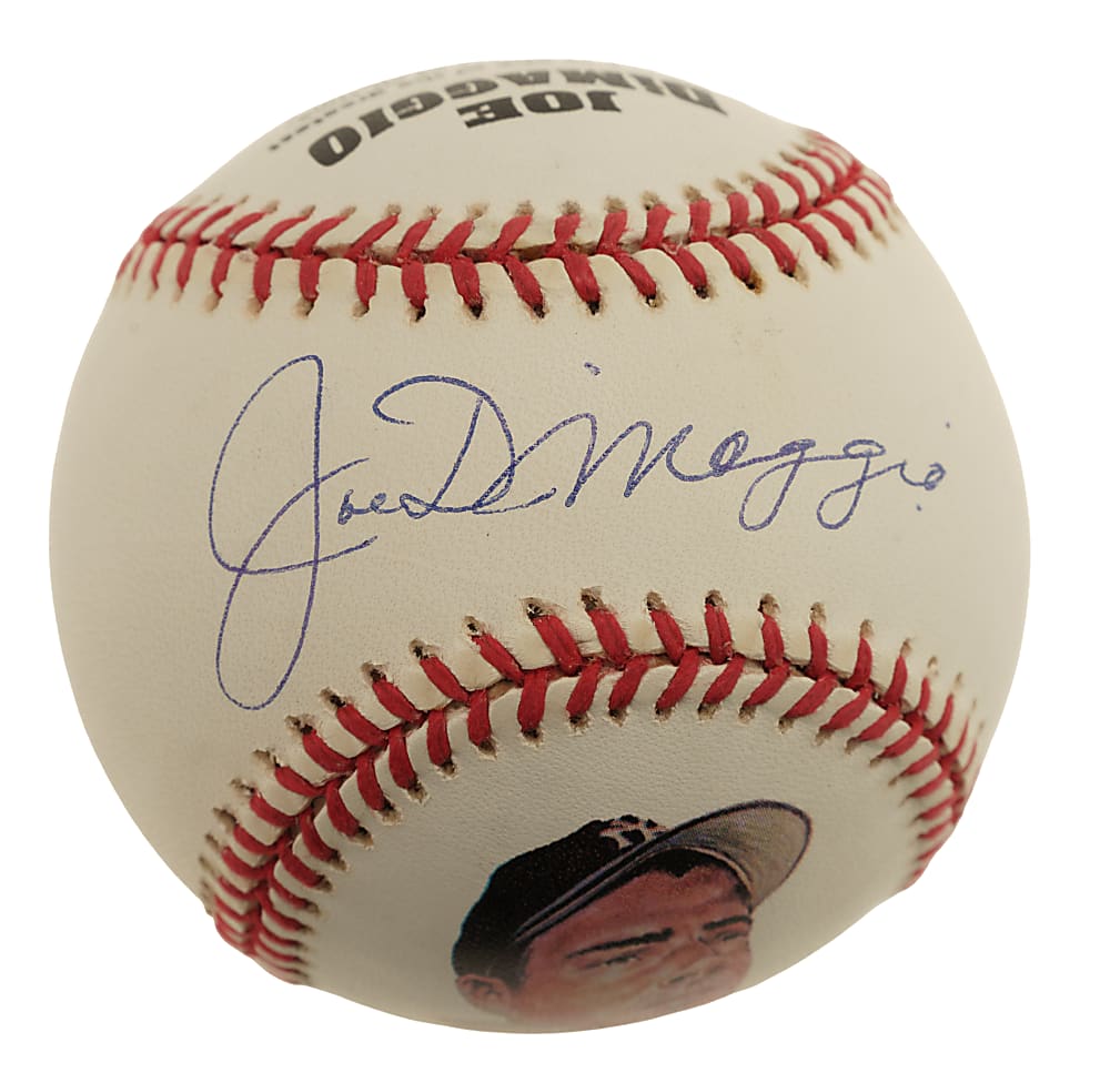 Joe DiMaggio Single-Signed Portrait Baseball PSA/DNA MINT 9