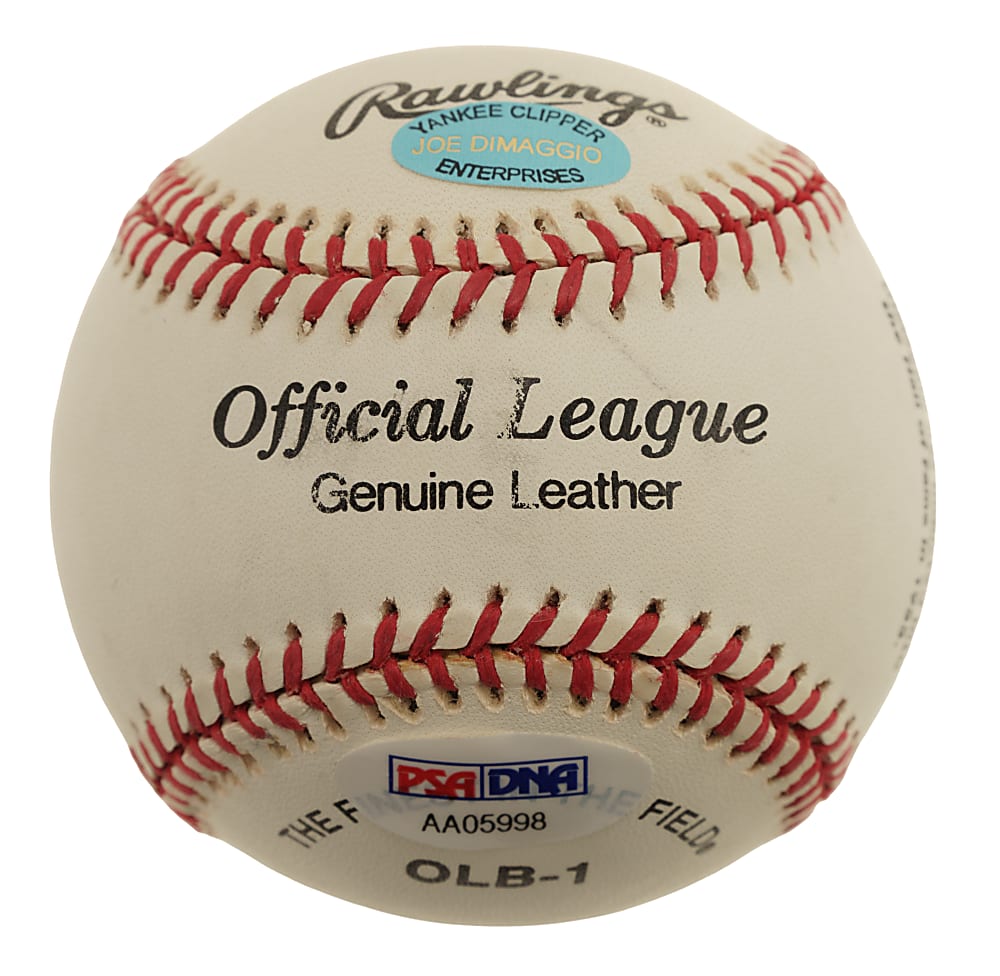 Joe DiMaggio Single-Signed Portrait Baseball PSA/DNA MINT 9