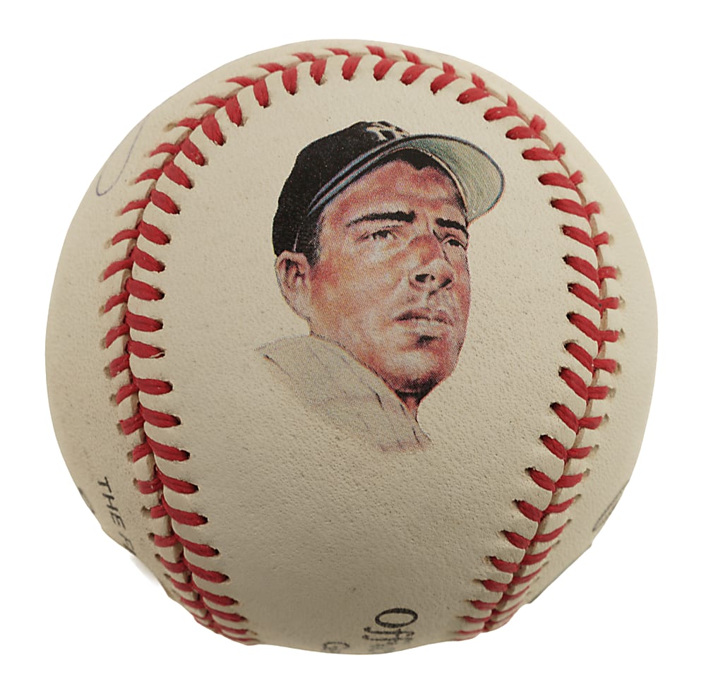 Joe DiMaggio Single-Signed Portrait Baseball PSA/DNA NM-MT 8