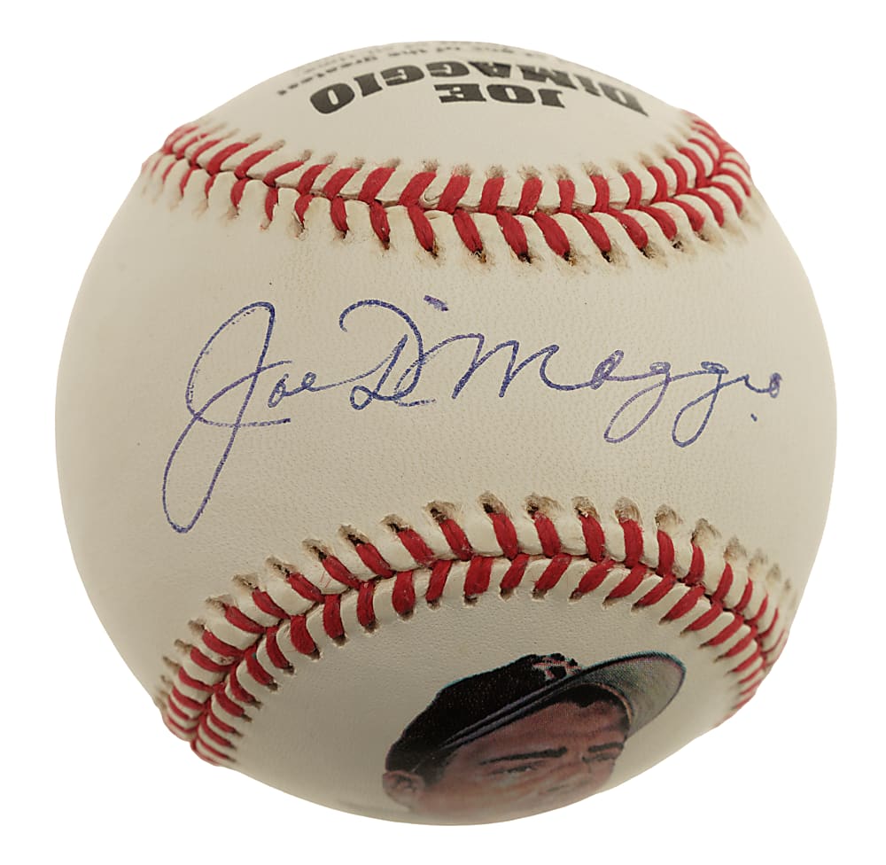 Joe DiMaggio Single-Signed Portrait Baseball PSA/DNA MINT 9