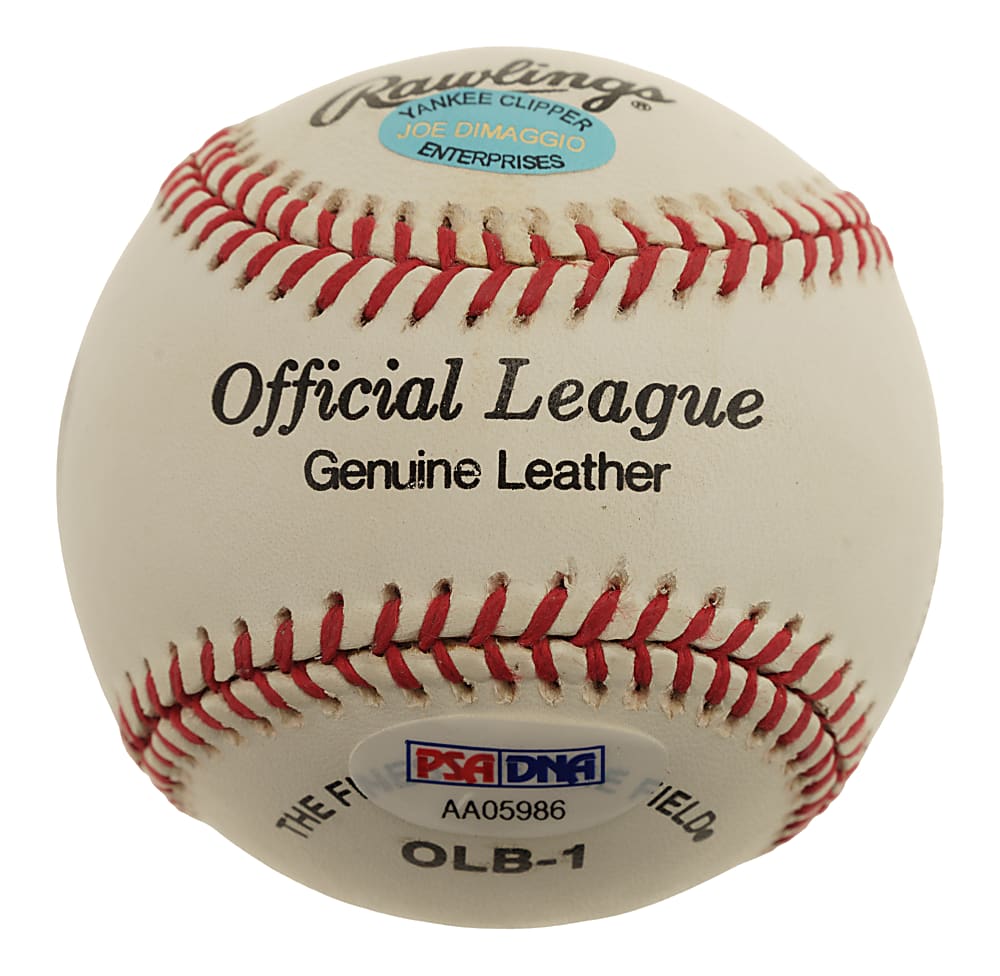 Joe DiMaggio Single-Signed Portrait Baseball PSA/DNA MINT 9