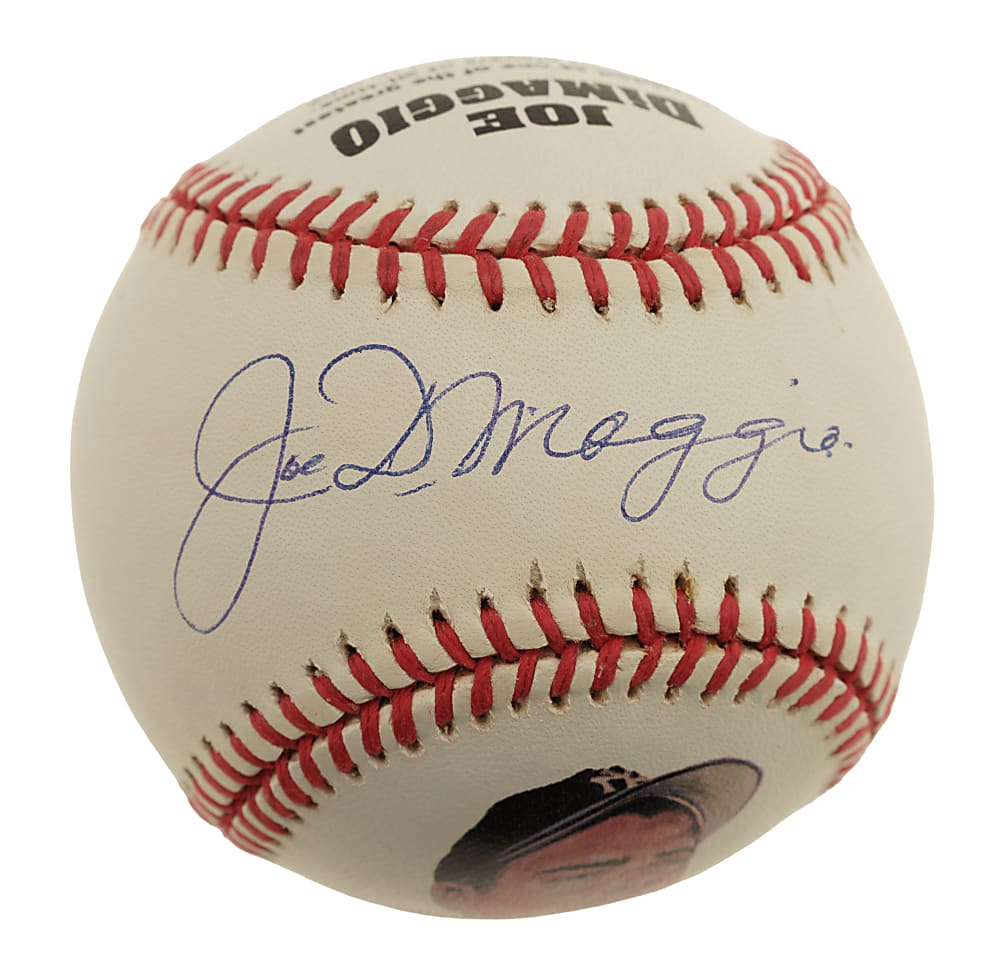 Joe DiMaggio Single-Signed Portrait Baseball PSA/DNA MINT 9