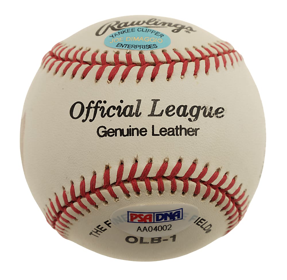 Joe DiMaggio Single-Signed Portrait Baseball PSA/DNA MINT 9