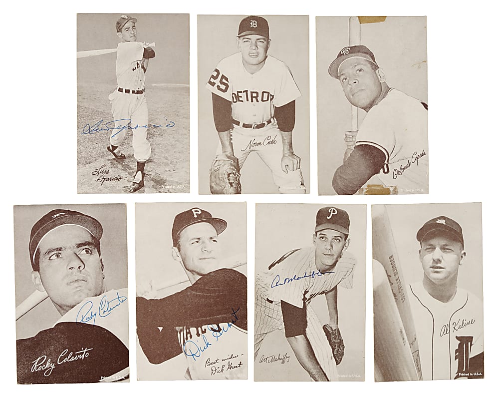 1962 Statistic Back Exhibits Collection (11) Including Seven Signed Cards
