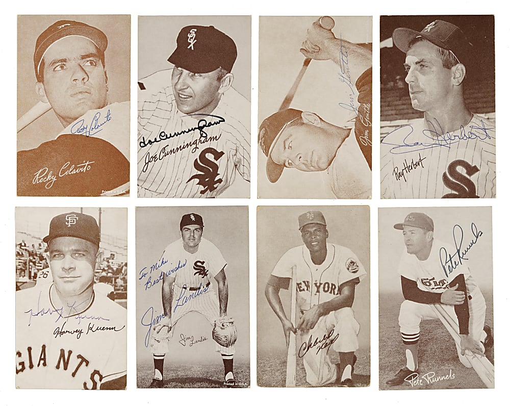 1962 Statistic Back Exhibits Collection (12) Including 11 Signed Cards
