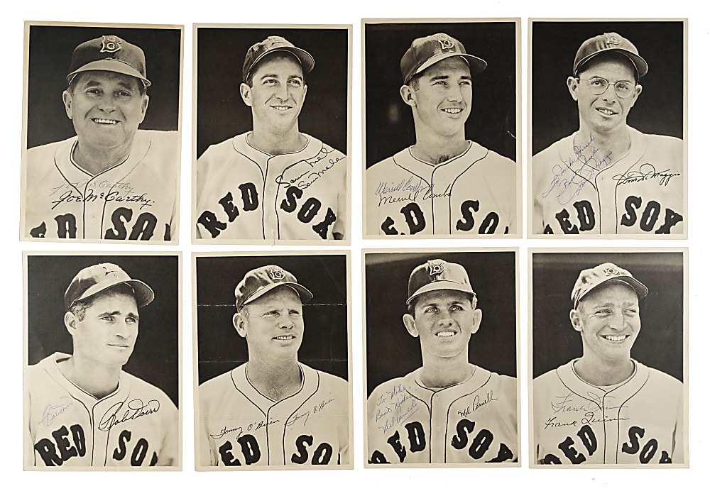 1948 and 1949 Boston Red Sox Collection (18) Including Eight Signed Pictures