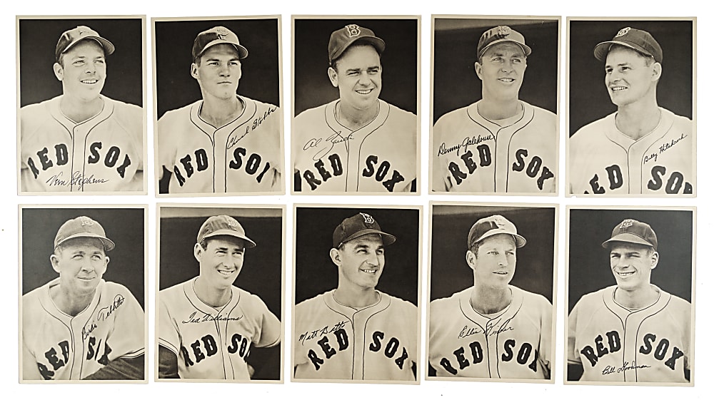 1948 and 1949 Boston Red Sox Collection (18) Including Eight Signed Pictures