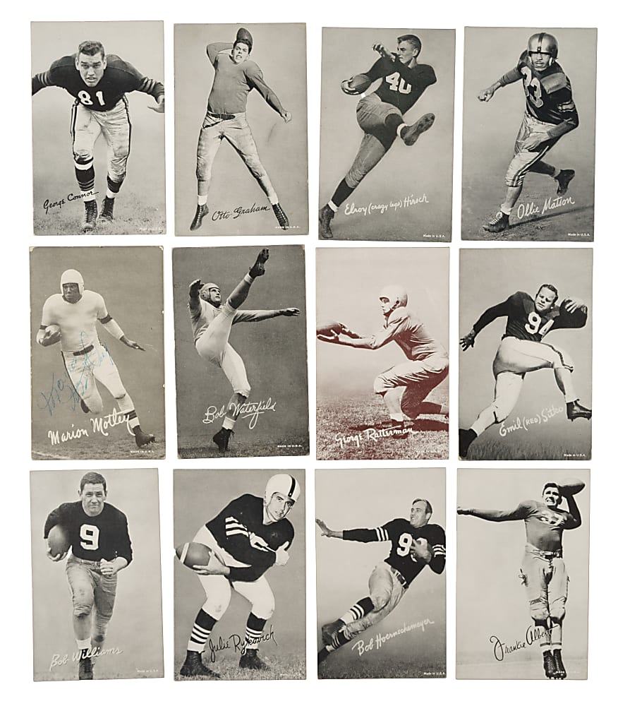 1948-1952 W468 Football Exhibits Collection (16) Including 4 Signed Cards