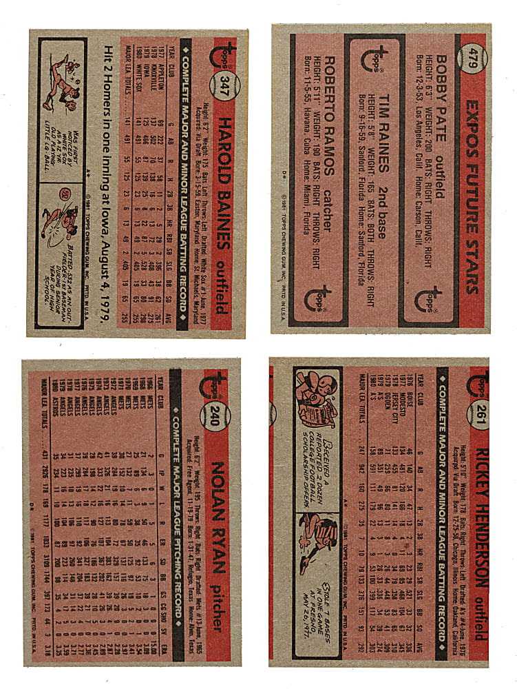 1981 Topps Complete Set (726)