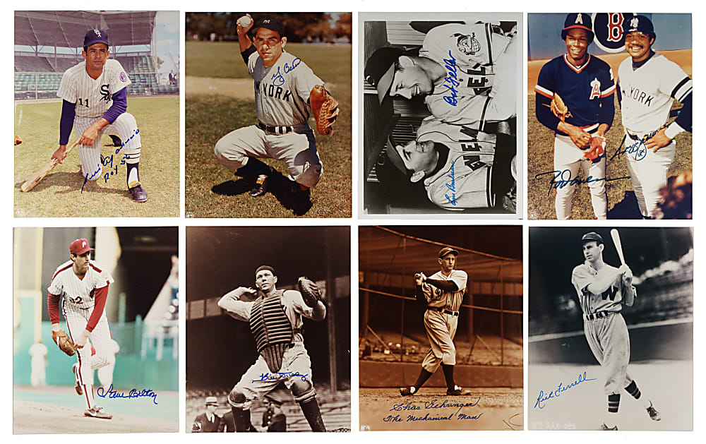 Hall of Fame and Stars Signed Photograph Collection (18) Including Yogi Berra, Charles Gehringer and Reggie Jackson