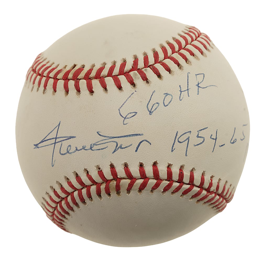Willie Mays Single-Signed Baseball with "660 HR" and "1954-1965 MVP" Inscriptions