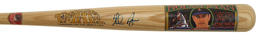 Nolan Ryan Signed Cooperstown Bat