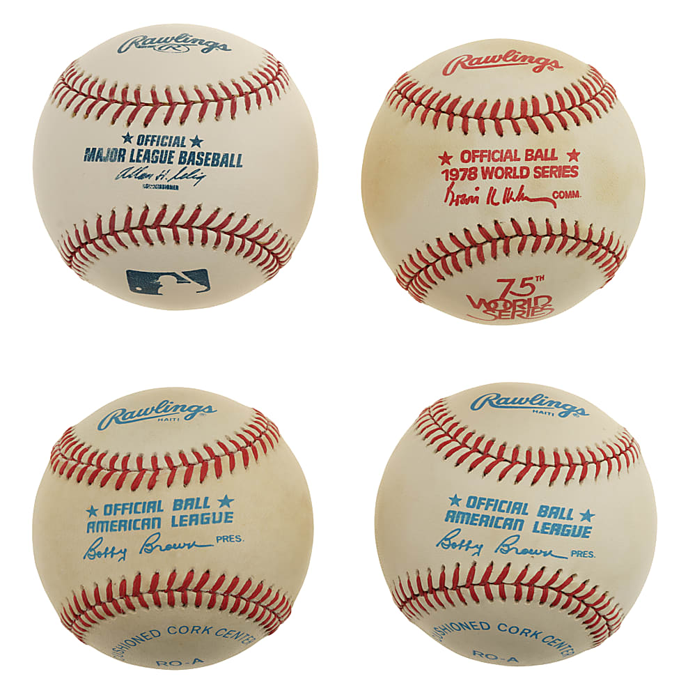 Hall of Fame and Star Single-Signed Baseball Collection (4): Reggie Jackson, Roger Clemens, Brooks Robinson and Dom DiMaggio