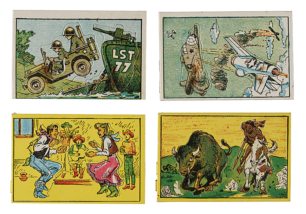 1950 R775 Model Airplane Co. Jiggleys "Military" and "Circus and Western" Complete Set (60) Plus Two Wrappers
