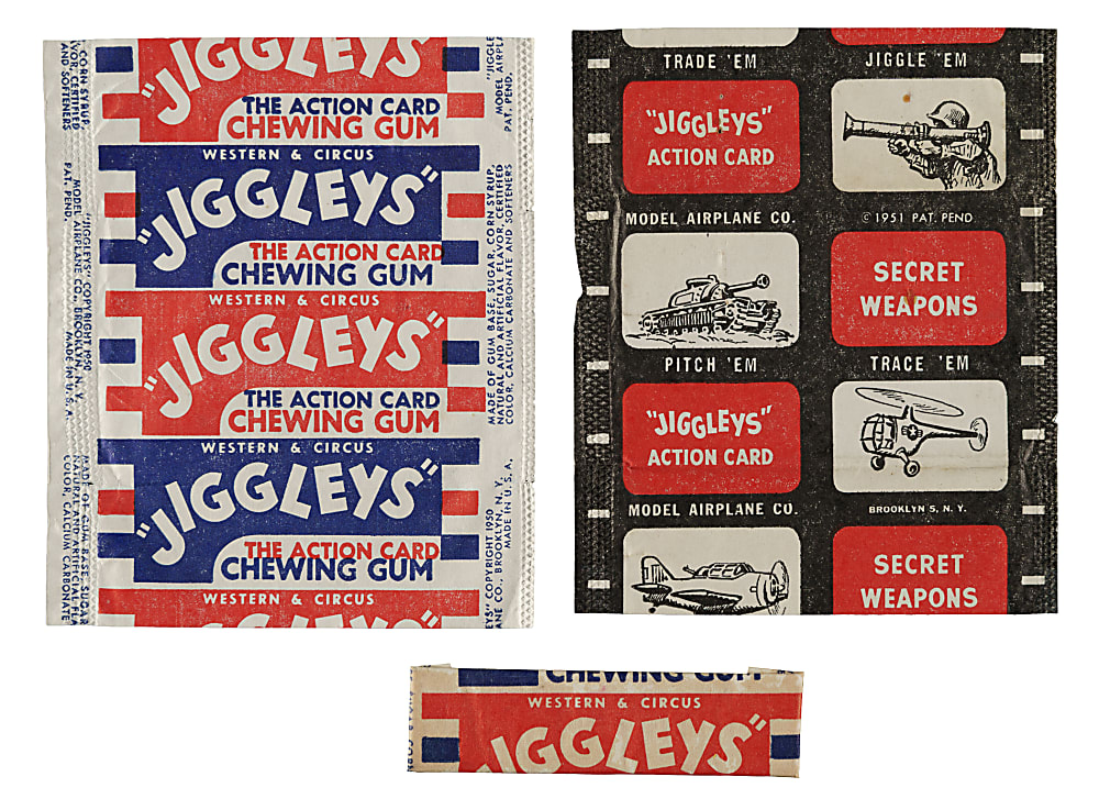 1950 R775 Model Airplane Co. Jiggleys "Military" and "Circus and Western" Complete Set (60) Plus Two Wrappers