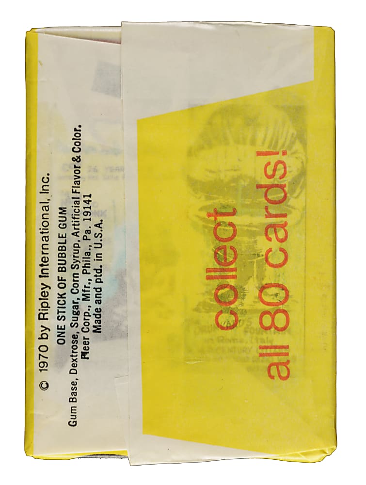 1962 and 1970 Dynamic Toy Co., Fleer, and Colonial Bread "Ripley's Believe It or Not" Complete Set Trio (3 Sets, 203 Cards) Plus Unopened Wax Pack