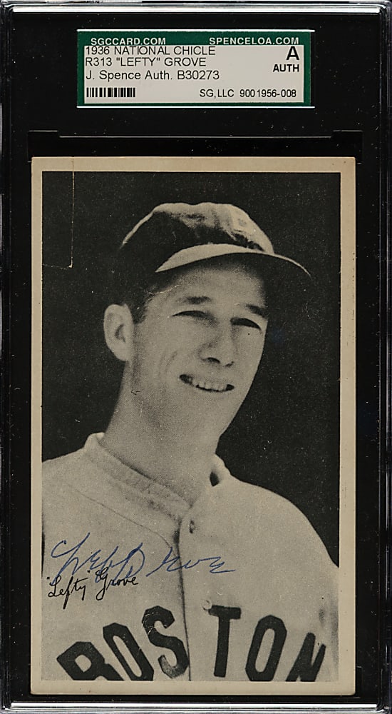 Signed 1936 R313 National Chicle "Fine Pen" Lefty Grove - SGC/JSA
