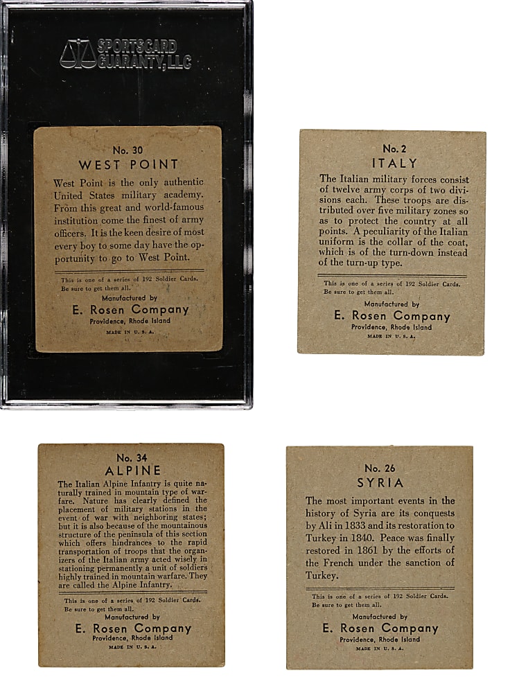 1930s R139 E. Rosen "Soldier Cards" Complete Set (36)