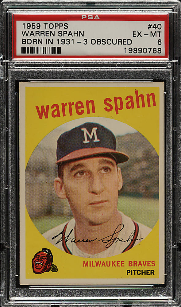 1959 Topps #40 Warren Spahn PSA EX-MT 6