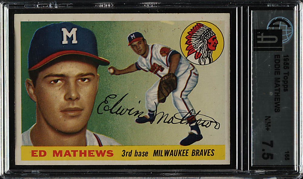 1955 Topps #155 Ed Mathews GAI NM+ 7.5