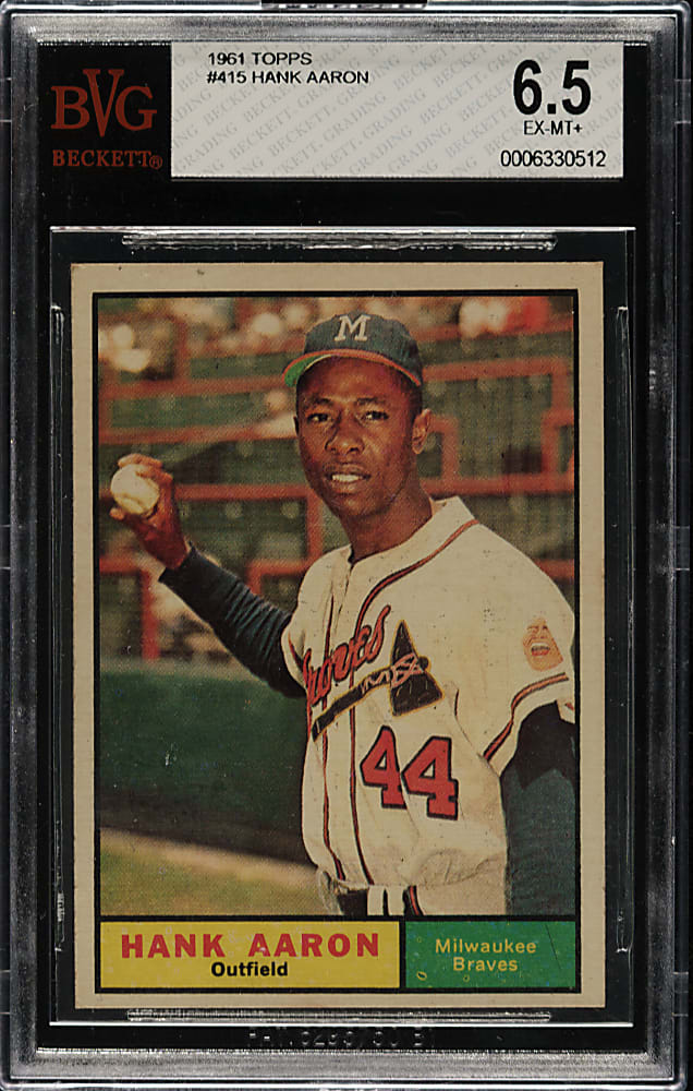 1961 Topps #415 Hank Aaron BVG EX-MT+ 6.5