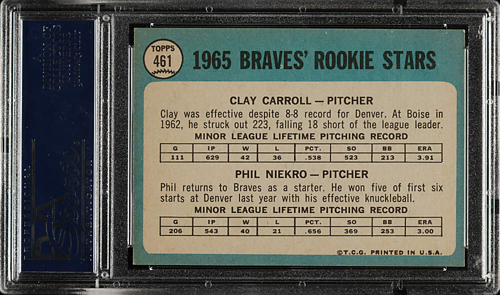 1965 Topps #461 Phil Niekro PSA NM 7