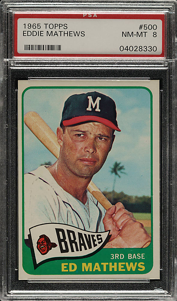 1965 Topps #500 Eddie Mathews PSA NM-MT 8