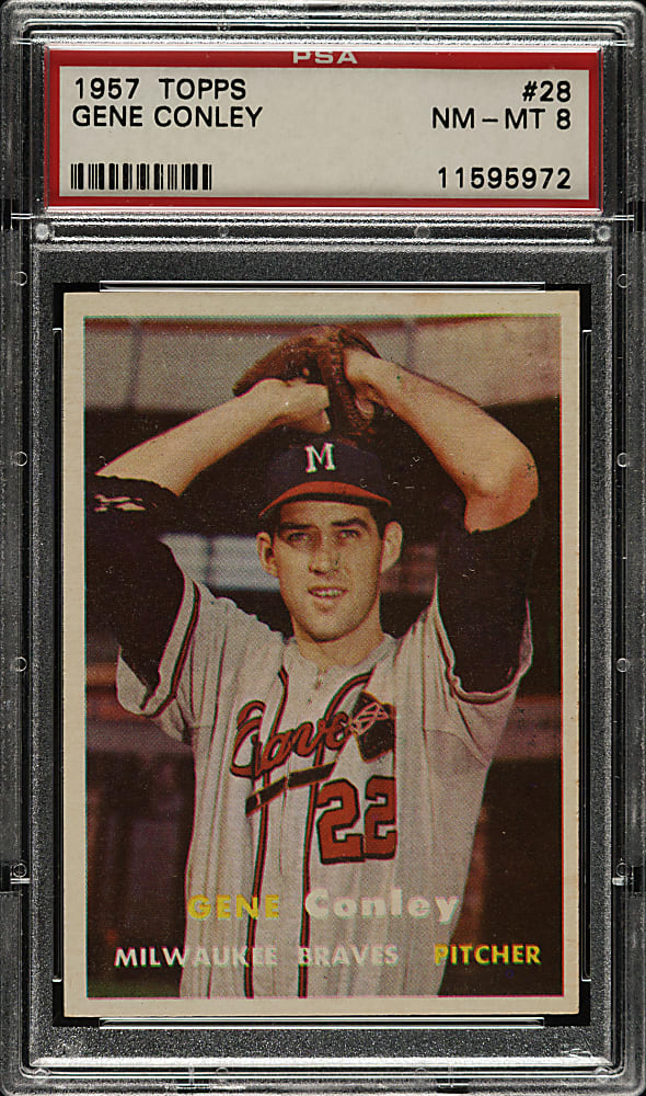 1957 Topps #28 Gene Conley PSA NM-MT 8