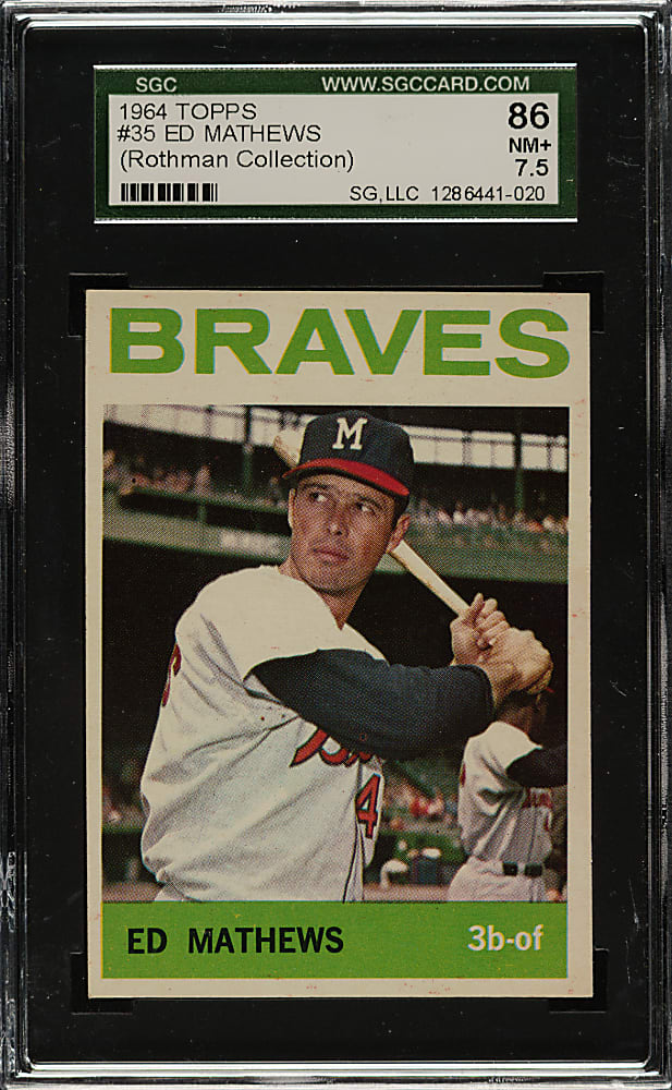 1964 Topps #35 Eddie Mathews SGC NM+ 86
