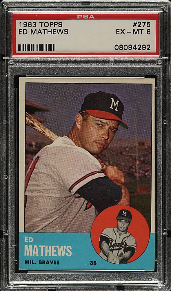 1963 Topps #275 Ed Mathews PSA EX-MT 6