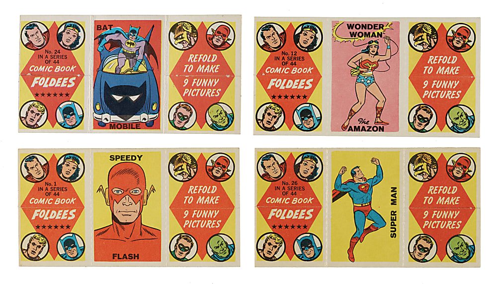 1966 Topps "Comic Book Foldees" Complete Set (44) Plus Wrapper